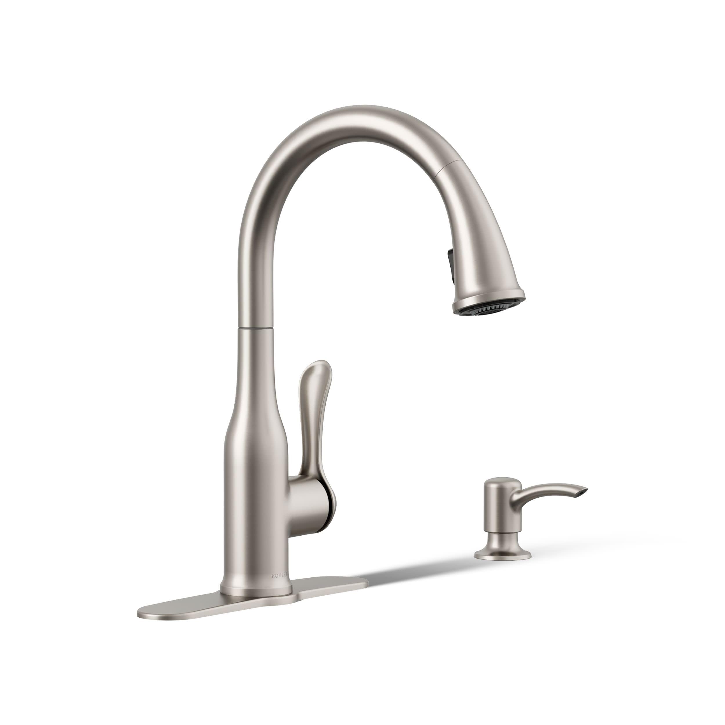 Kohler Vibrant Stainless K-R23863-Sd-Vs Motif Kitchen Sink Faucet,