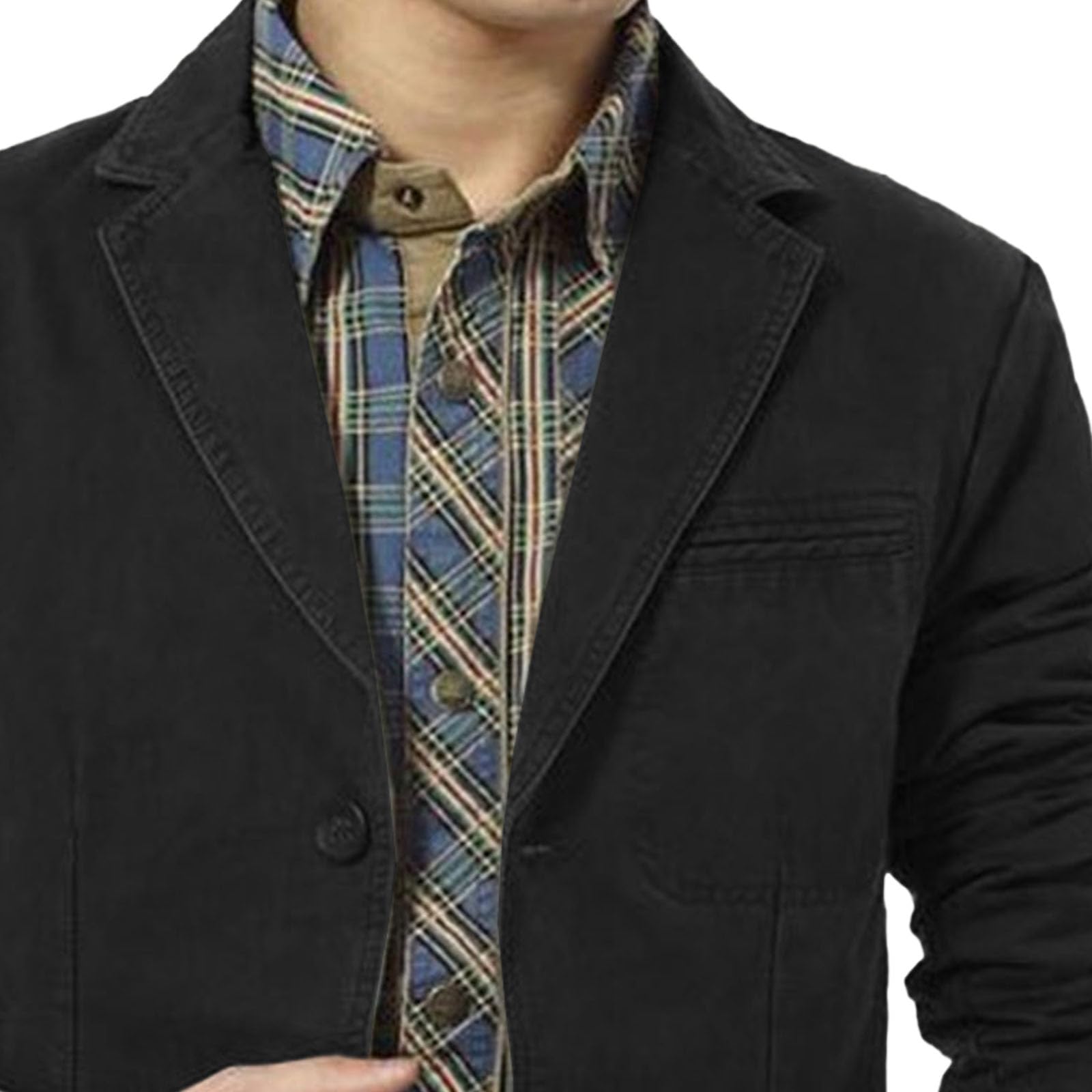 Abrigo casual de tres botones para hombre, chaqueta de negocios, chaqueta deportiva con solapa de muesca, ajuste delgado, para exteriores