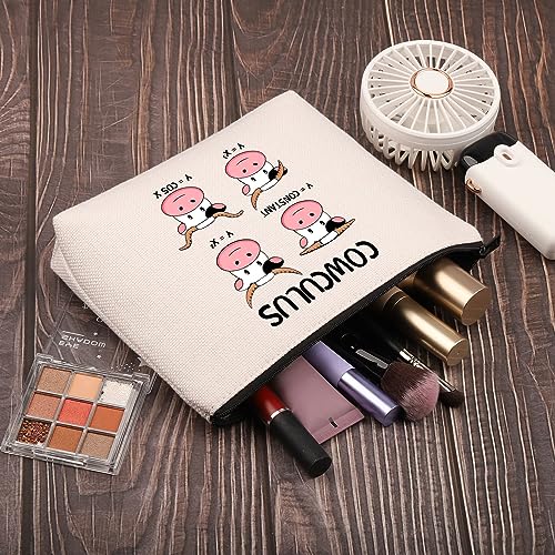 PLITI Funny Math Teacher Gifts Cow Lover Makeup Bag Mathematics Lover Gift Math Geek Gift Cowculus Math Puns Gift (Math Cow bagU) - Image 3