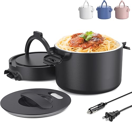 Lonchera eléctrica, calentador de alimentos portátil para automóvil, camión, oficina, adaptador de 12 V, 24 V, 110 V, a prueba de fugas, recipiente