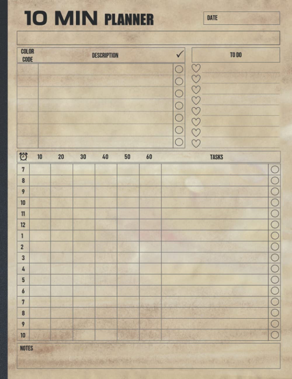 10 Min Planner: Undated Daily Hourly Schedule Appointment Organizer Journal For Every 10 Minutes For Study, Project Time Management