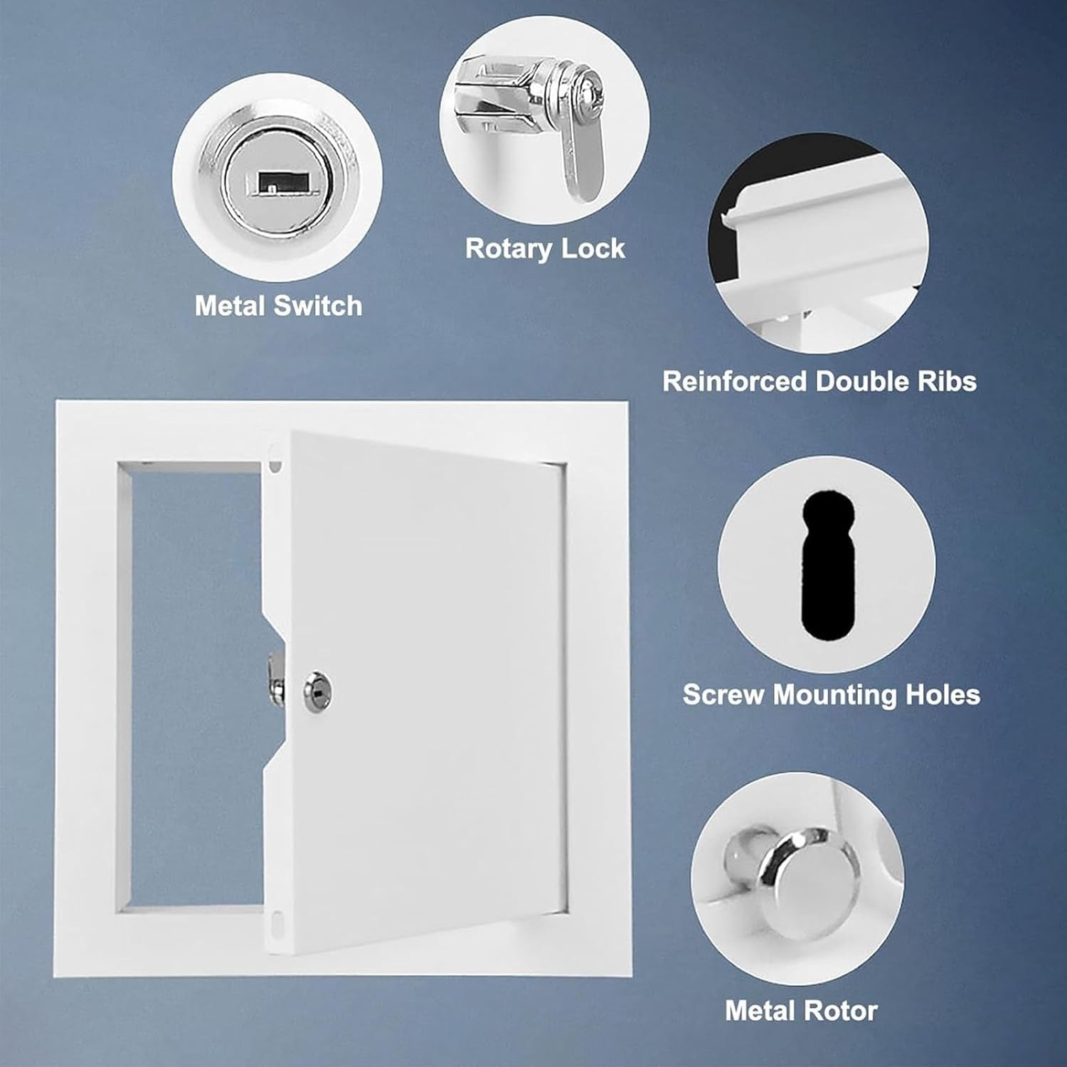Wall Ceiling Attic Access Door, Electrical Inspection Hatch, Metal Rotating Latch, Exterior Crawl Space Hole Cover Plate(23.6x23.6in(60x60) cm)
