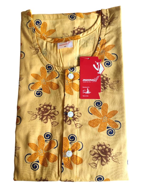 Image of MENMAII Women's [Free Size] Full Open /Front Buttoned [a Kind of Adaptive Clothing] Multipurpose Nighty for Maternity /Pregnancy /Elderly /Patient /Feeding /Hospital Purpose Nighty