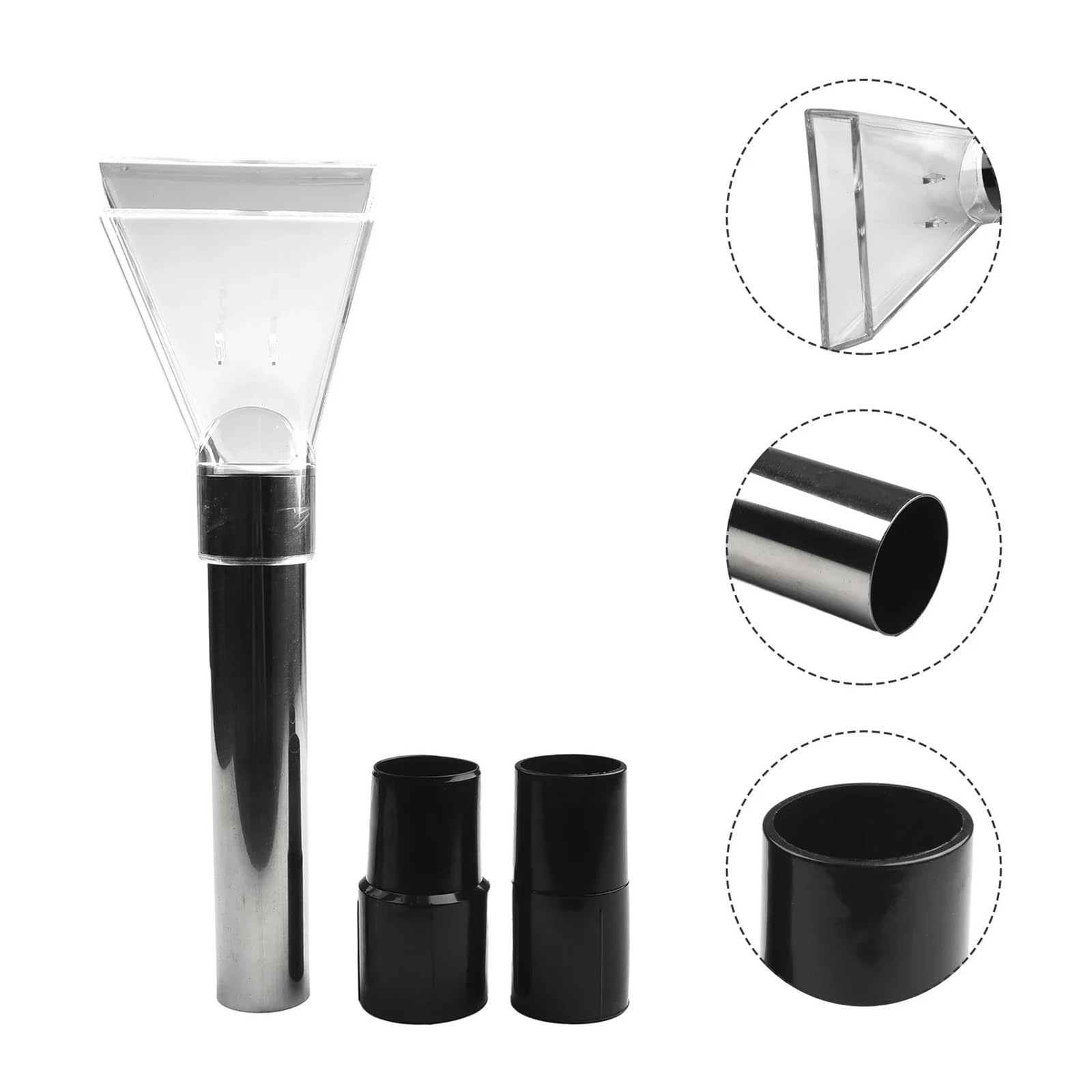 Boquilla Compatible Con Aspiradora Giratoria Universal De 38 Mm, Cabezal De Cepillo For Pisos, Boquilla Transparente, Adaptador De Herramienta De Limpieza For El Hogar For Pisos Duros Y Alfombras(B)