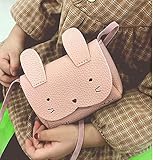 Charmly Cute Fashionable Handbag Shoulder Bags Small Coin Purse Crossbody Bags PU Leather for Children Kids Girls Toddler Baby Girls Little Girls Pink-Rabbit