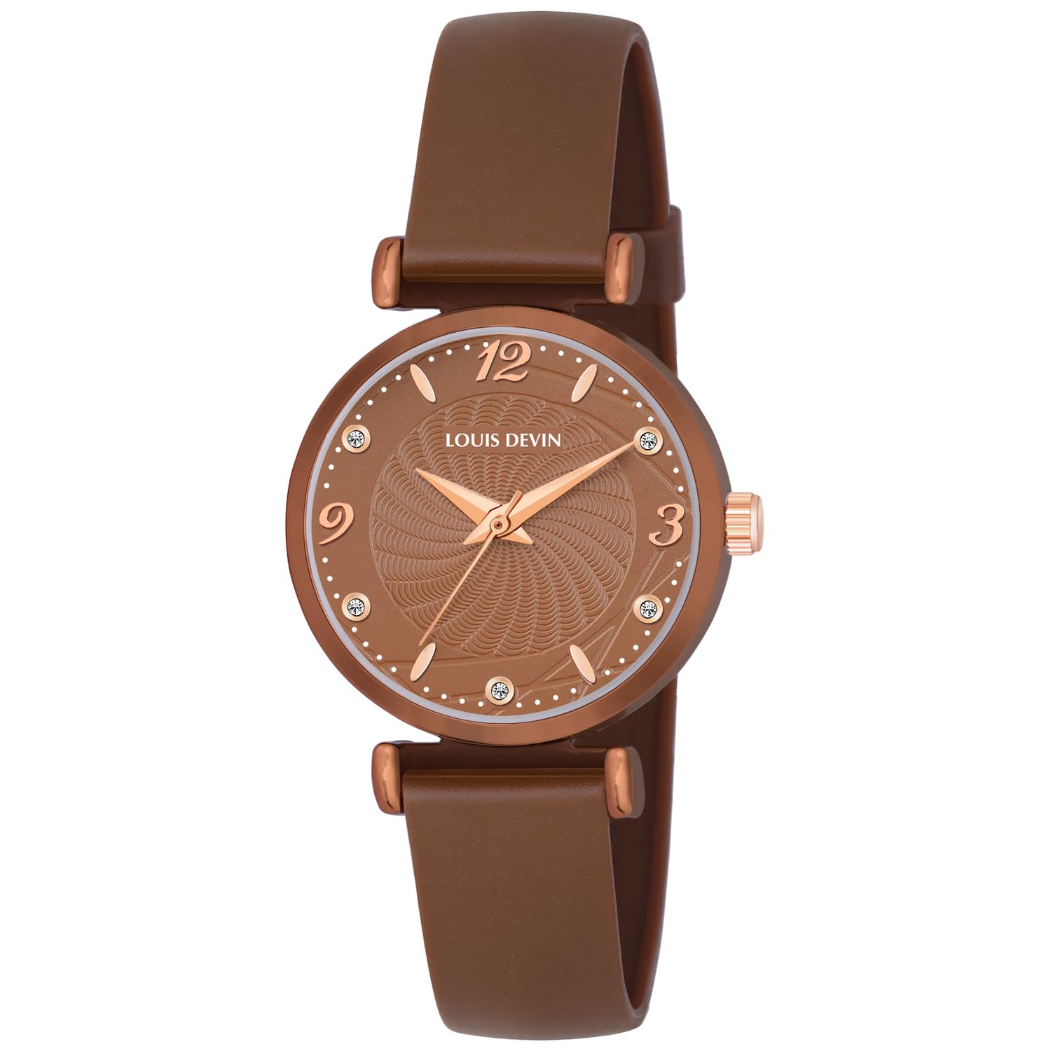 LOUIS DEVIN Brown Silicone Strap Analog Wrist Watch for Women (Brown Dial) | LD-LR187-BRW (B0DDTY7KZD) Amazon Price History, Amazon Price Tracker