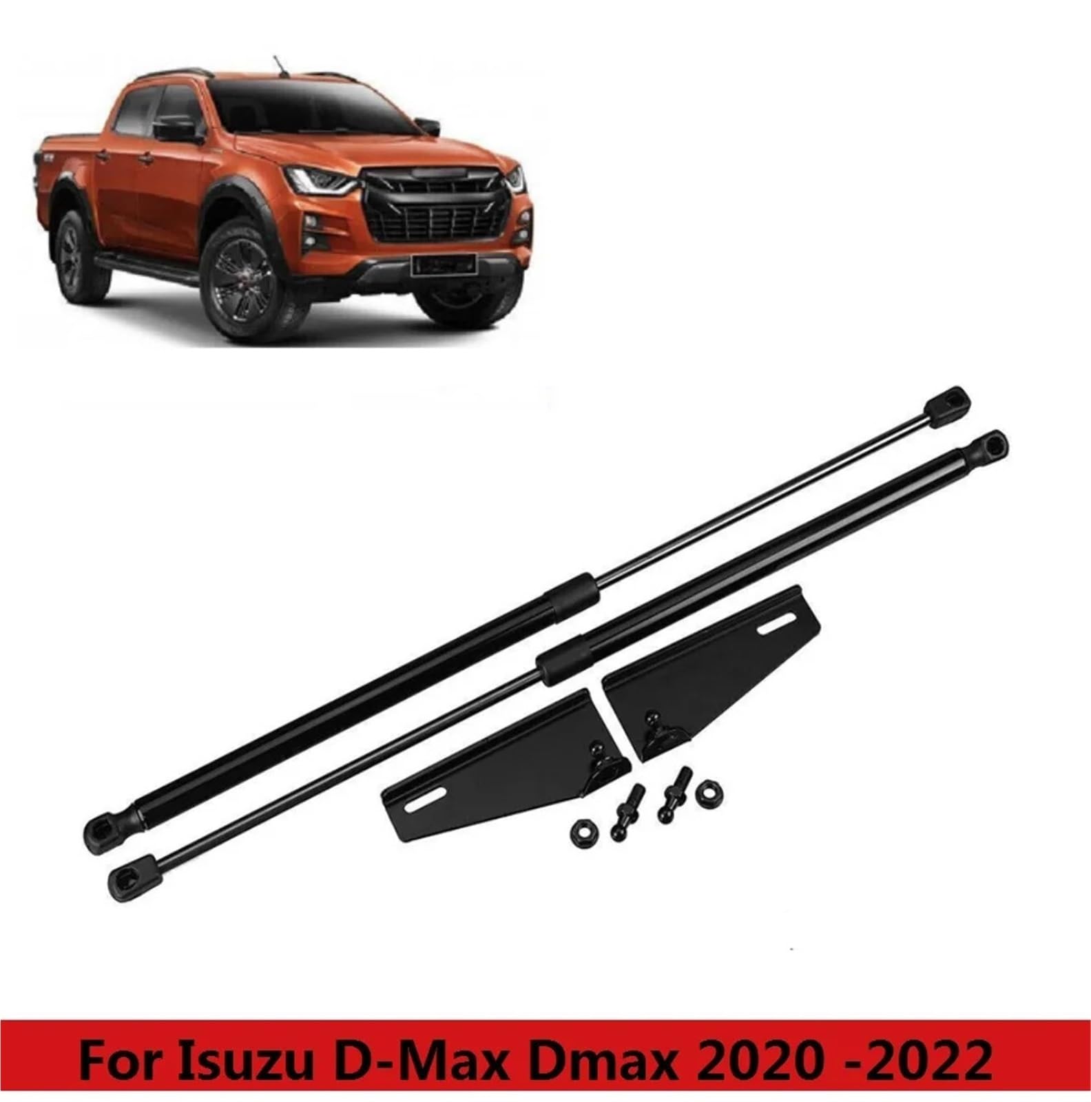 2 szt. amortyzatorów hydraulicznych podnoszących maskę samochodu, amortyzatorów gazowych i akcesoriów Pasuje do Isuzu D-Max Dmax 2020-2022 Gas Struts