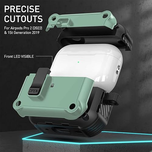 Miniatura 4 de Funda para Airpods Pro con cerradura, serie IRUIC de cuerpo completo, a prueba de golpes, funda protectora para AirPods Pro de 2 generación1