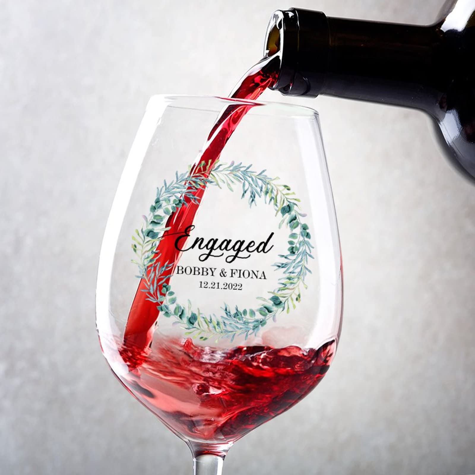 Verres à vin rouge personnalisés de 325ml pour cadeau de mariage et fiançailles