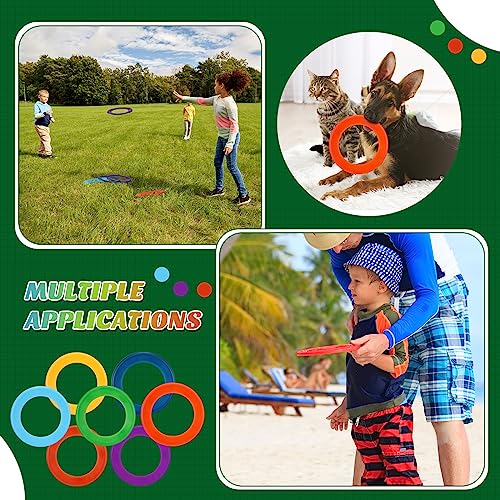 image for Lenwen 48 Pcs Kid’s Flying Rings Flying Disc for Kids Soft Flying Ri