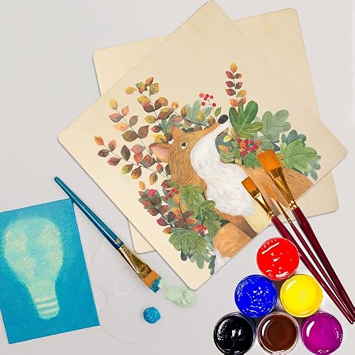 Miniatura 5 de FSWCCK Paquete de 8 hojas de madera para manualidades de 12 x 12 pulgadas, tablero de madera contrachapada, perfecto para proyectos de bricolaje,