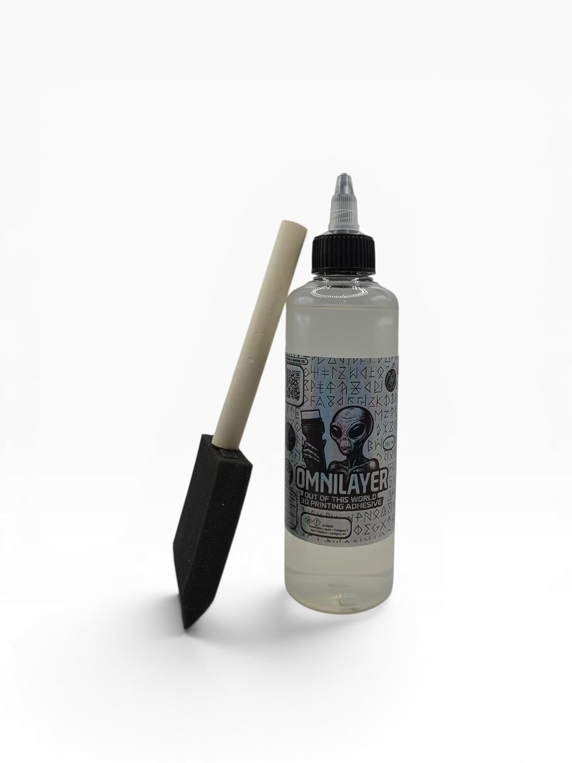 OMNILAYER 3D Printing Bed Adhesive Compatible with Bambu Labs, Flash Forge, Creality, Snapmaker. Works on PEI, PEO, Smooth, Textured, Glass. (30mm applicator)