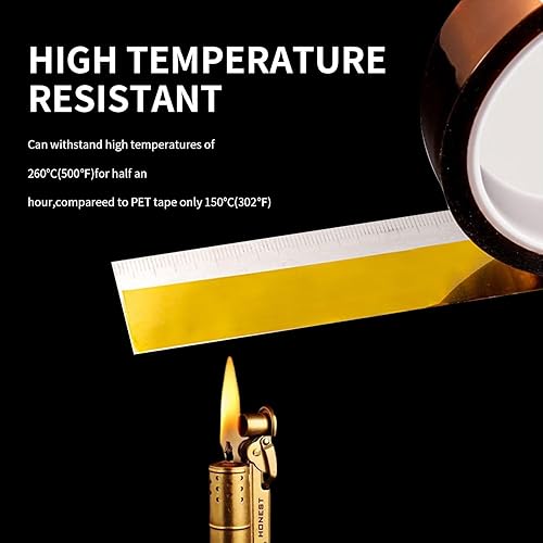 Miniatura 3 de VCHOMY Cinta de calor para sublimación, prensa de calor, poliimida de transferencia de calor, 500 , resistente a altas temperaturas, Kapton, cinta