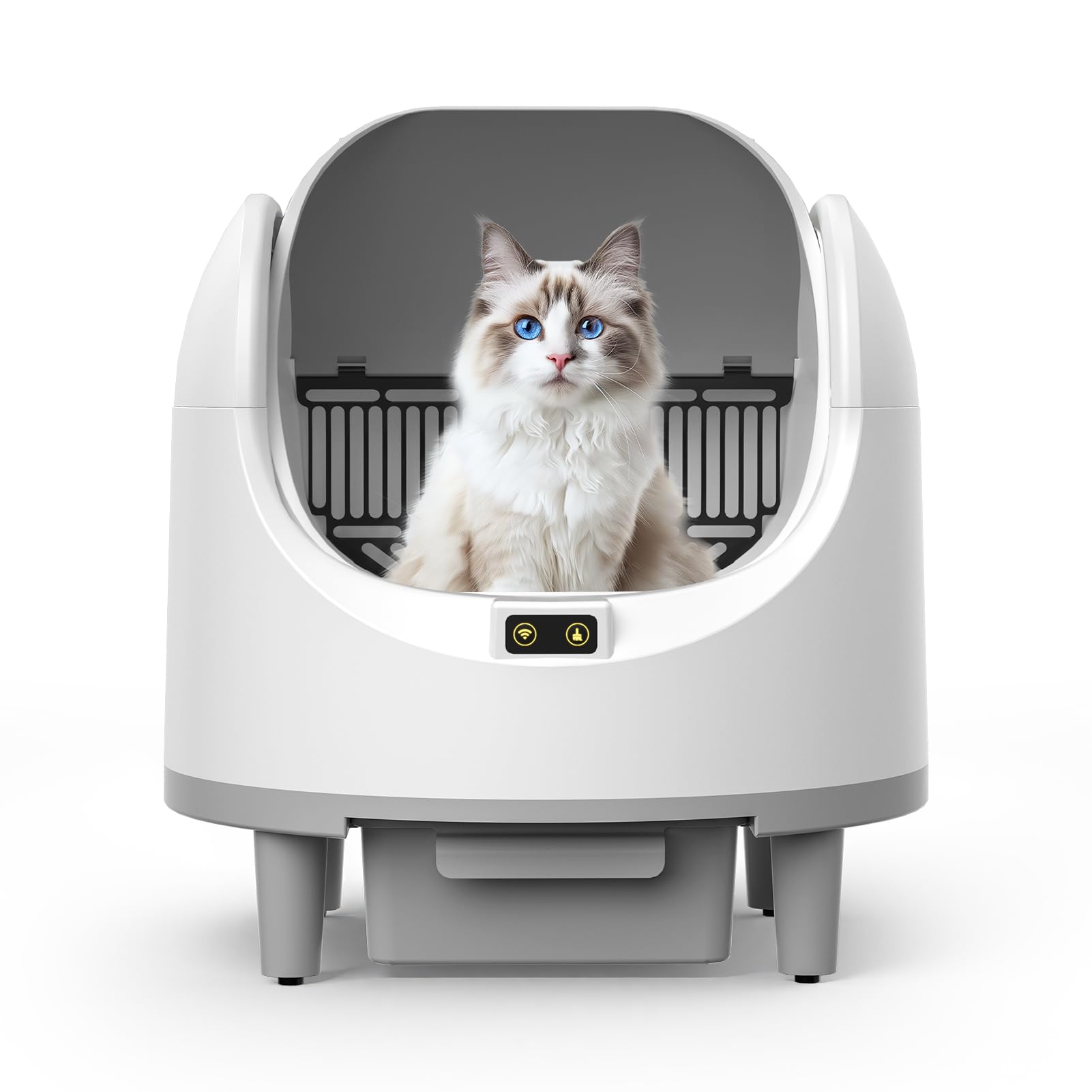Arenero Gatos Autolimpiable, 65L Grande, Arenero Autolimpiable para Gatos eléctrica, Caja de Control de Arena extraíble, Control de Olor/aplicación, Entrada Baja, Seguro sin olores, para Varios Gatos