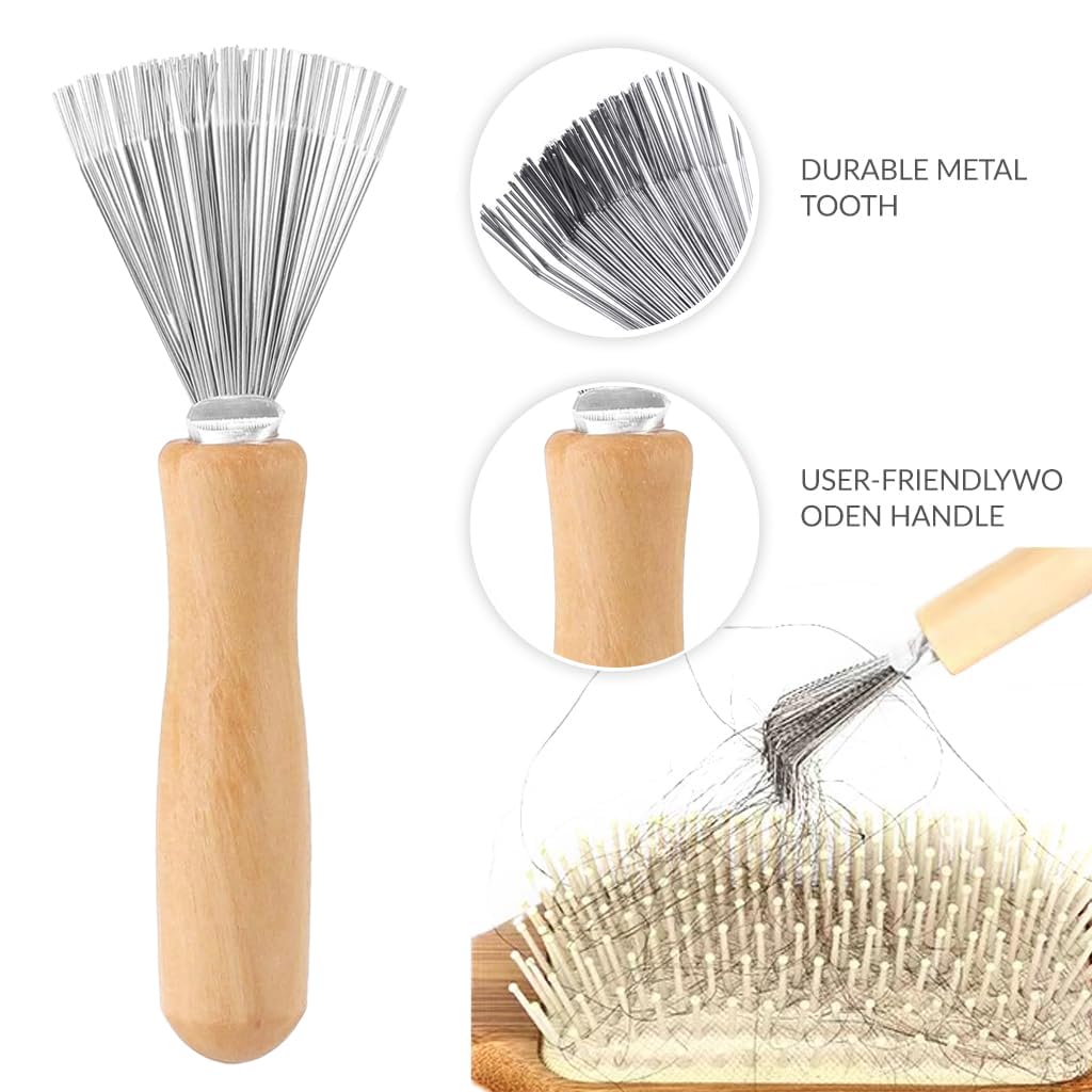 Hair Brush Cleaner Tool, Hairbrush Cleaner Rake Removing Tangled Hairs and Dust from Vacuums and Hairbrushes, 2-in-1 Comb Cleaning Brush, Home and Salon Use