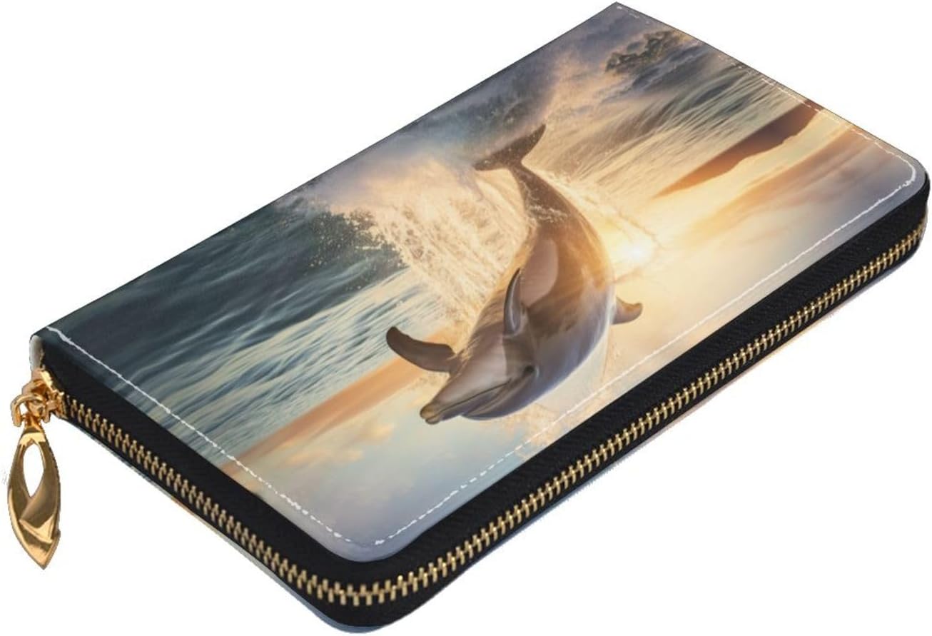 Leather Long Clutch Wallet,Long Zippered Wallet,Suitable For Both Office And Travel.