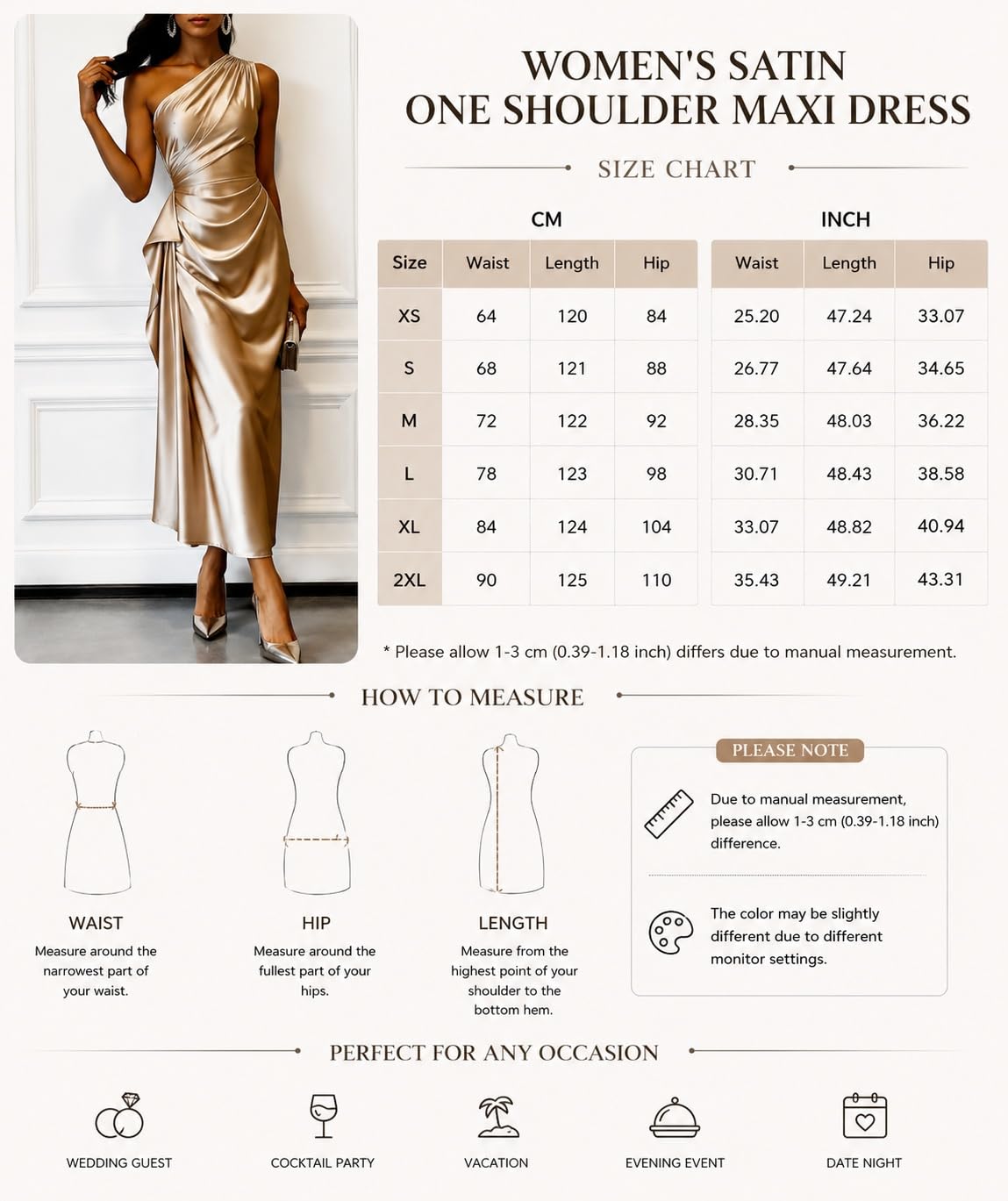 Abiti Eleganti Donna Abito da Donna in Raso Monospalla Elegante Senza Maniche con Drappeggio Perfetto per Invitate A Matrimoni Abito Midi Aderente in Seta Drappeggiato per Donna Completo
