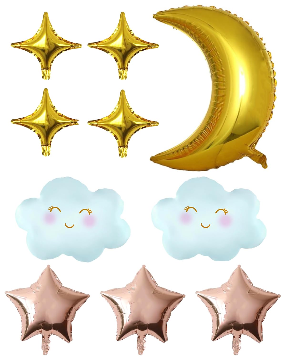 Elaliyi Cloud, Moon, Star Balloons Set - Baby Gender Reveal, Birthday Party Decorations
