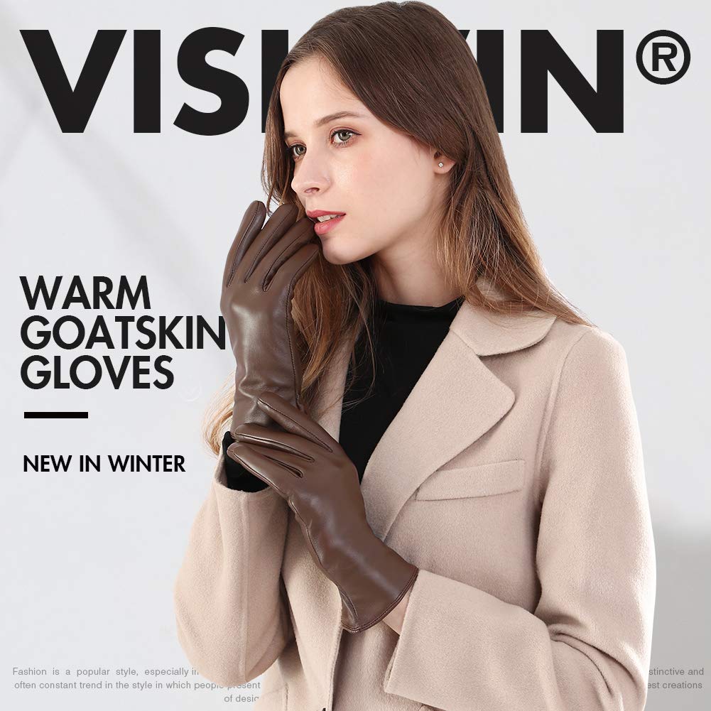 vislivin Guanti Touch Screen Da Donna A Mano Intera Guanti Tn Vera Pelle Caldo Inverno SMS Guanto Da Guida