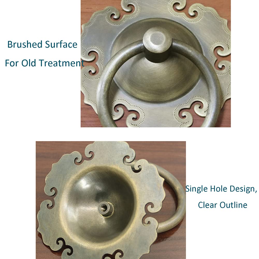 Kratka do drzwi, antyczny metalowy miedziany kołatek do bramy wytrzymały styl vintage klamka w stylu wiejskim gałka idealna do szklanych drzwi drewnianych bram, C-11 × 13,5 cm