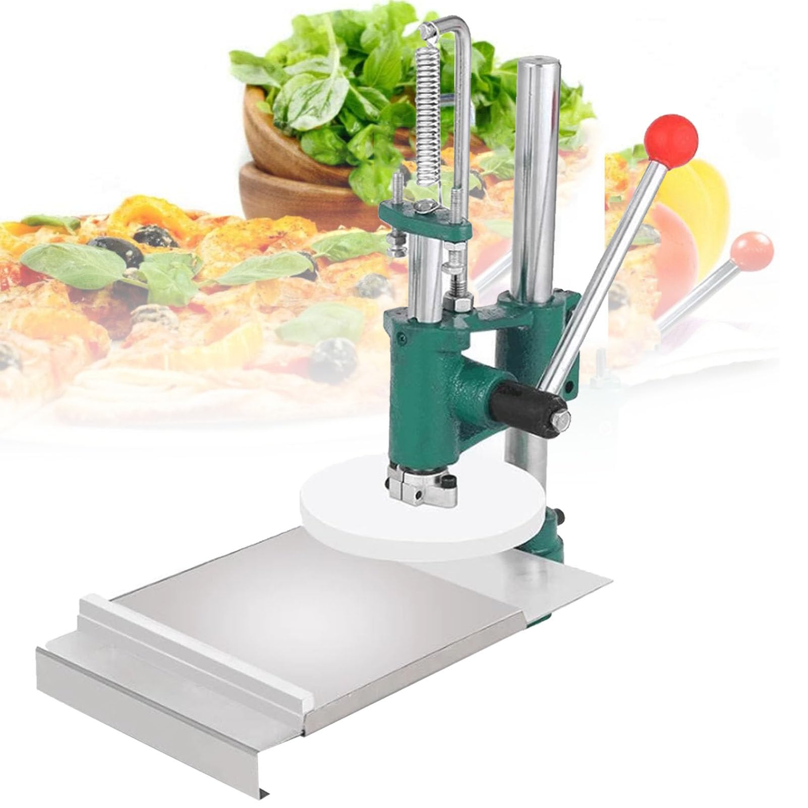 Manuelles Pizza -Teigpresse Edelstahl Teig Rolling Machine Teig Pressmaschine Burrito Press Handwerkwerkzeug Für die Herstellung von Hand Pies Hackbraten Pizzakrusten weiche Brötchen,15cm