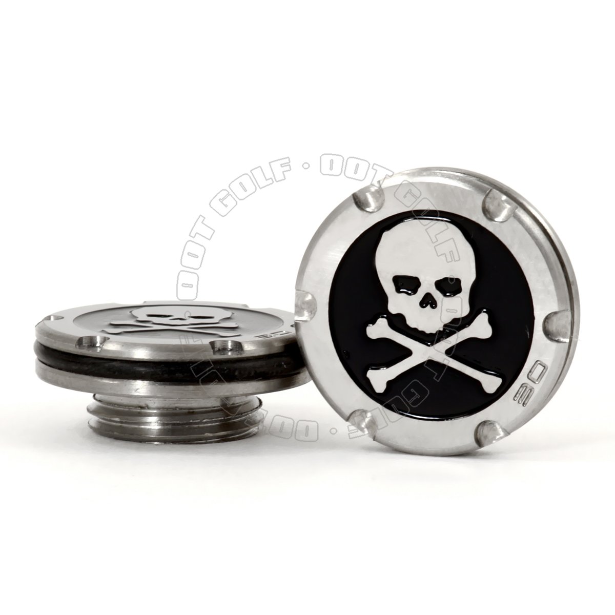 19th Hole Custom Shop 2 x 30g Deluxe Tour Style Weights for Scotty Cameron Fastback, Squareback and Roundback Putters Wrench, Skull, Black (Red)