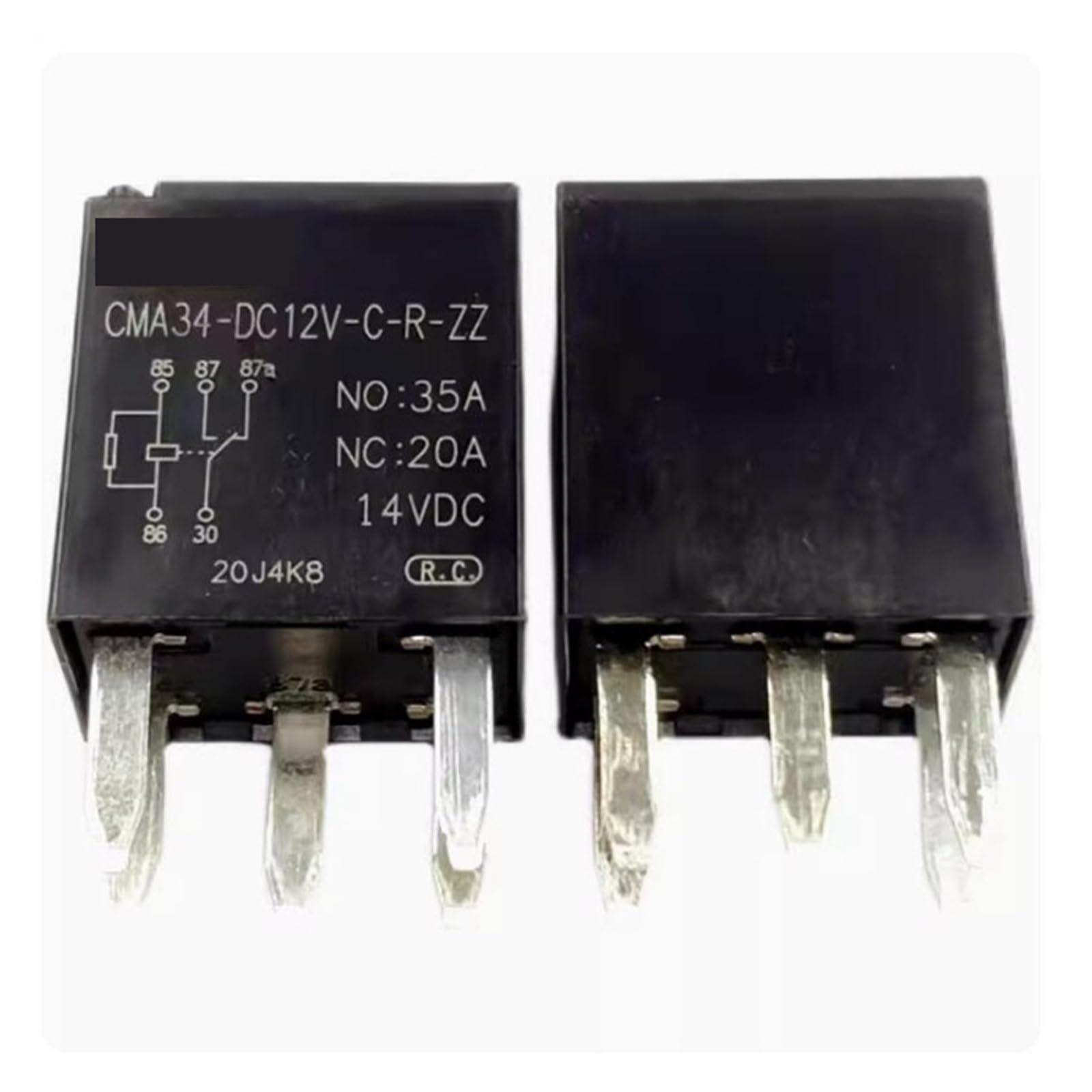 Relé de 12V 35A CMA34-DC12V con 5 pines para un control eléctrico estable en vehículos