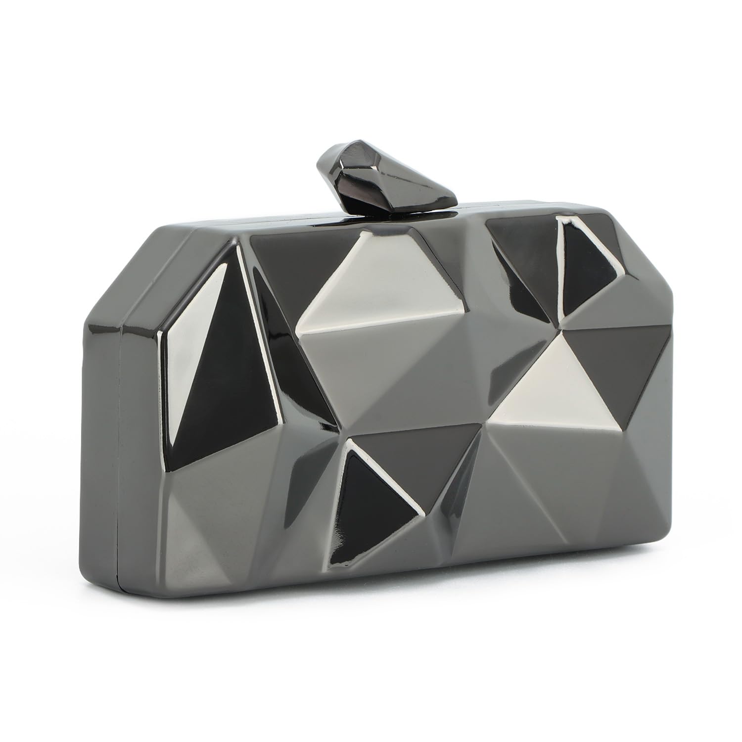 LHHMZ Pochette da sera in metallo geometrico da donna Borse a tracolla da sera piccole alla moda Pochette a scatola