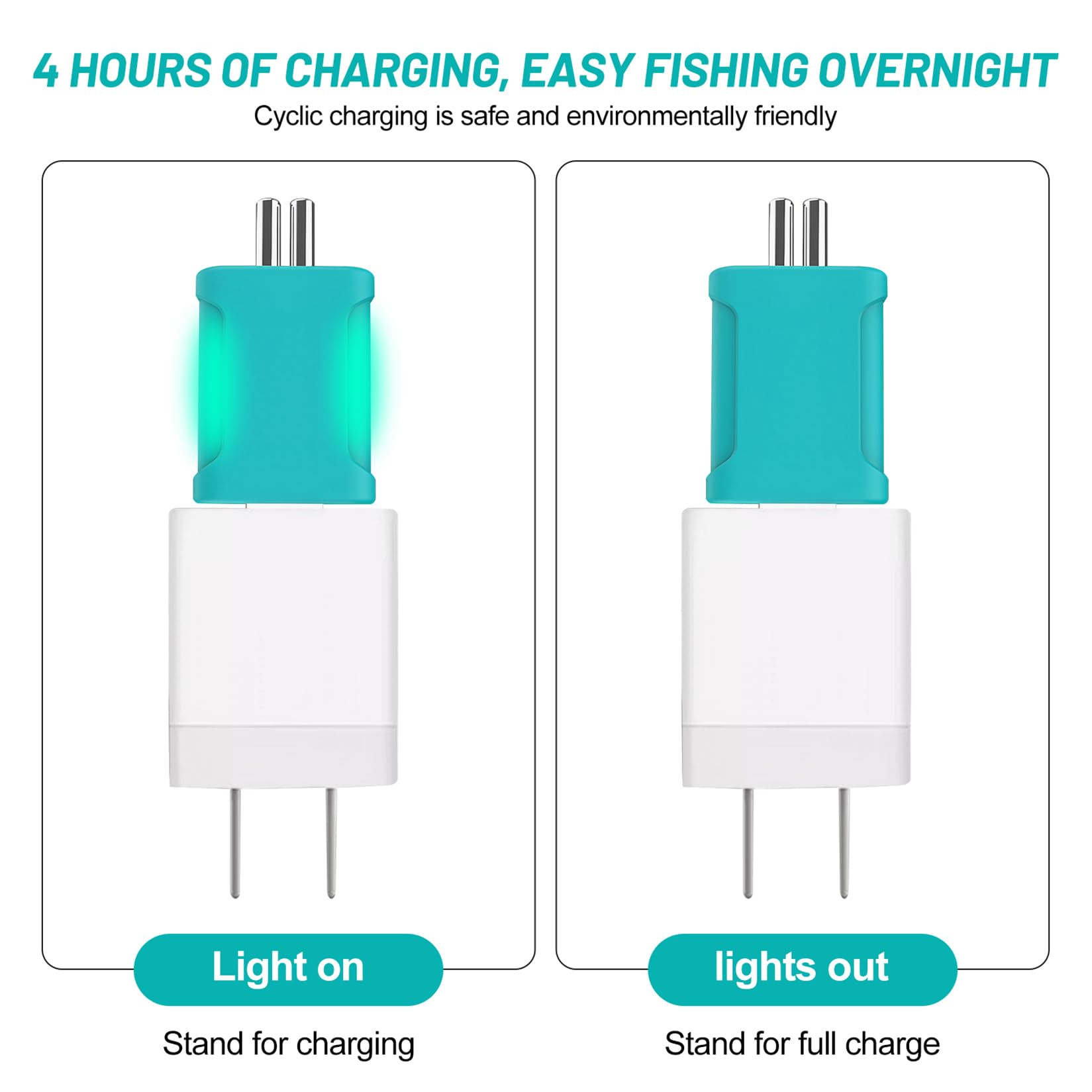 Nanomateriali LED Posen Pesca Può cambiare colore, Posen Angel con caricabatterie e 3 batterie tipo CR425, accessori per la pesca possono essere utilizzati durante il giorno e la notte (consumo di