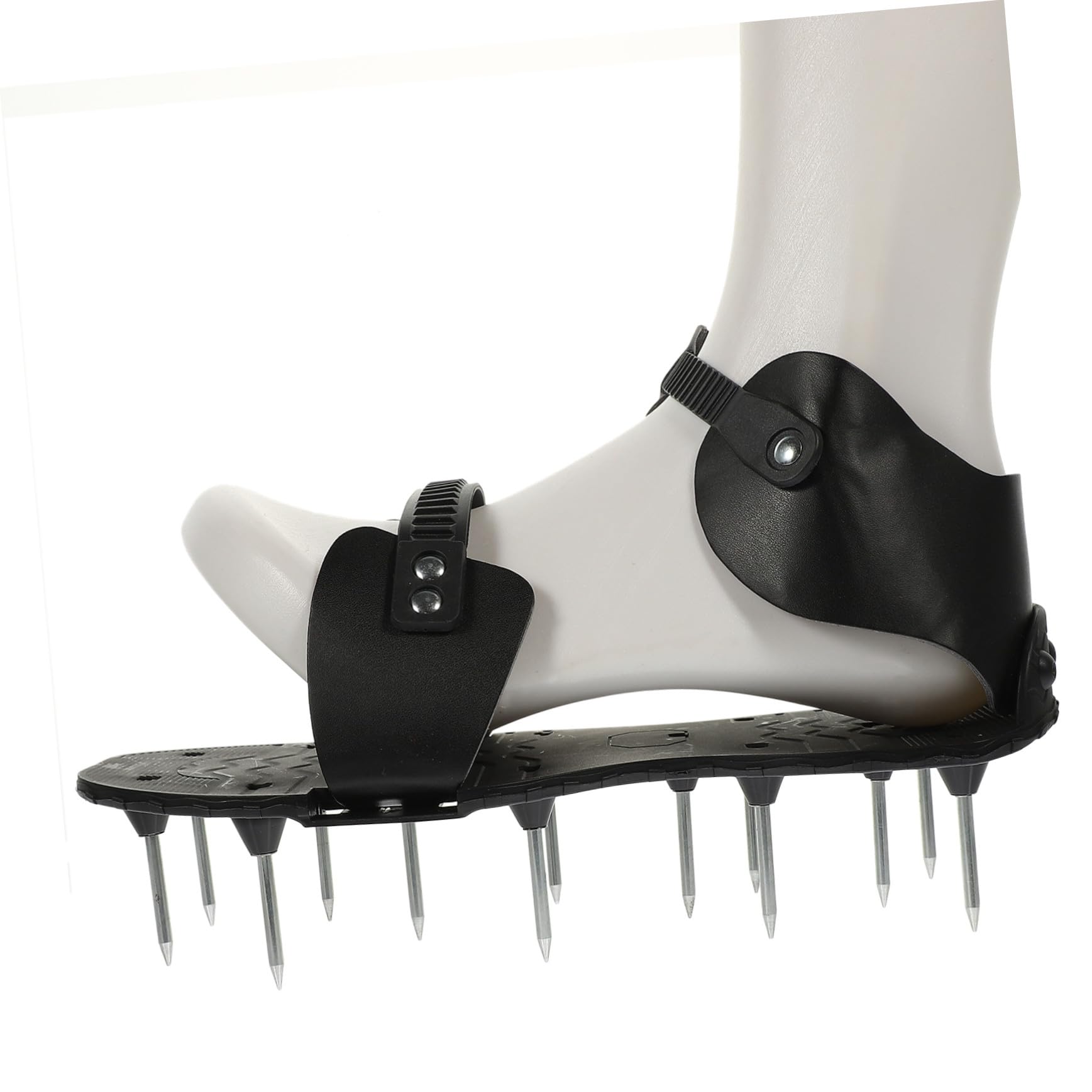 Zapatos Aireadores de Césped Calzado para Jardín Mejora la Salud del Césped Púas de PU Resistentes Negro para Jardinería para Uso en Patio y Jardín