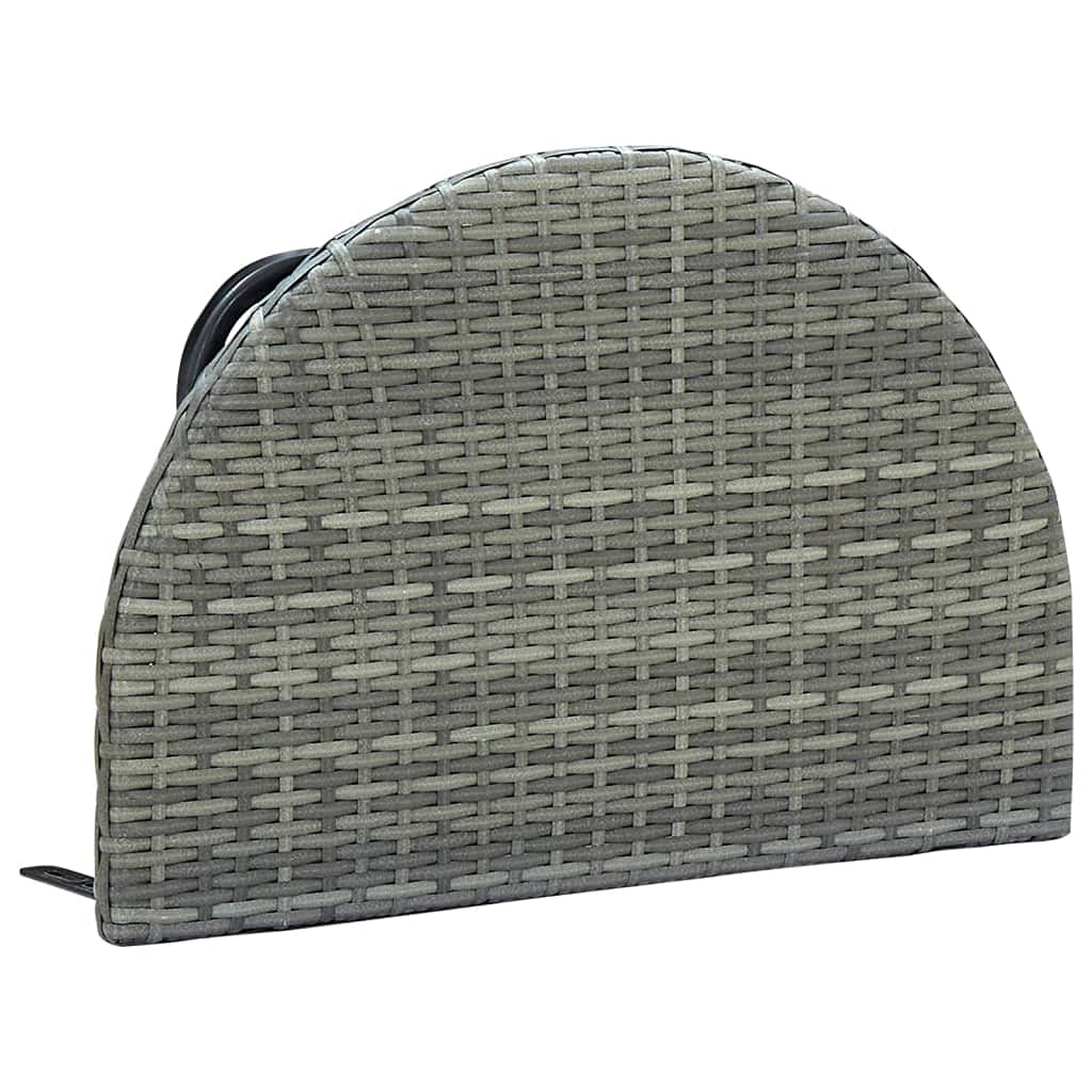 vidaXL Stolik balkonowy, szary, 60x60x40 cm, rattan PE