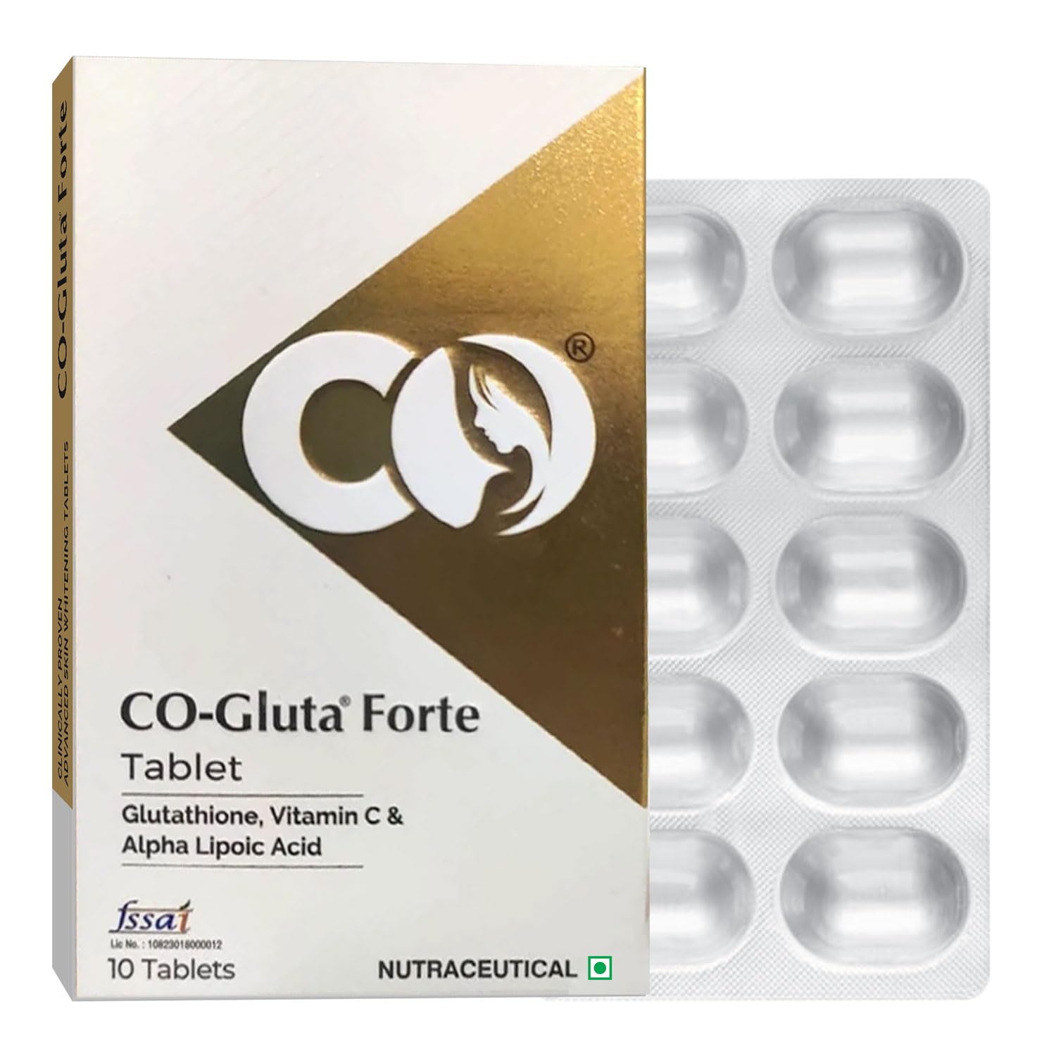 CO LUXURY Glutathione Tablets 500 mg with Vitamin C & Alpha Lipoic Acid for Skin Brightening, Anti-Aging, Antioxidant & Immune Support | CO GLUTA Tablets for Skin Glow & Nourishment - 10 Tablets (B0CP3W81L1) Amazon Price History, Amazon Price Tracker