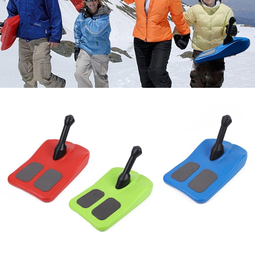 Sledding Snowboard with Handle, Kids Scooter Snowboard Handle Snow Downhill Slide Snow Skateboard for Winter Fun