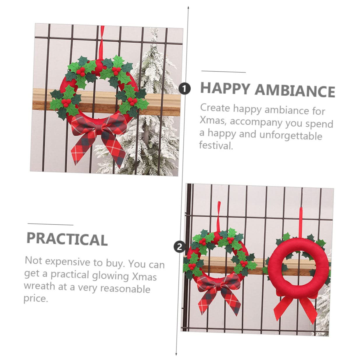 Zerodeko 4 Pezzi Di Ornamenti Per Ghirlande Natalizie Decorazioni In Feltro Decorazioni Invernali Ghirlande Accessori Per Alberi Di Natale Per Porta D'Ingresso