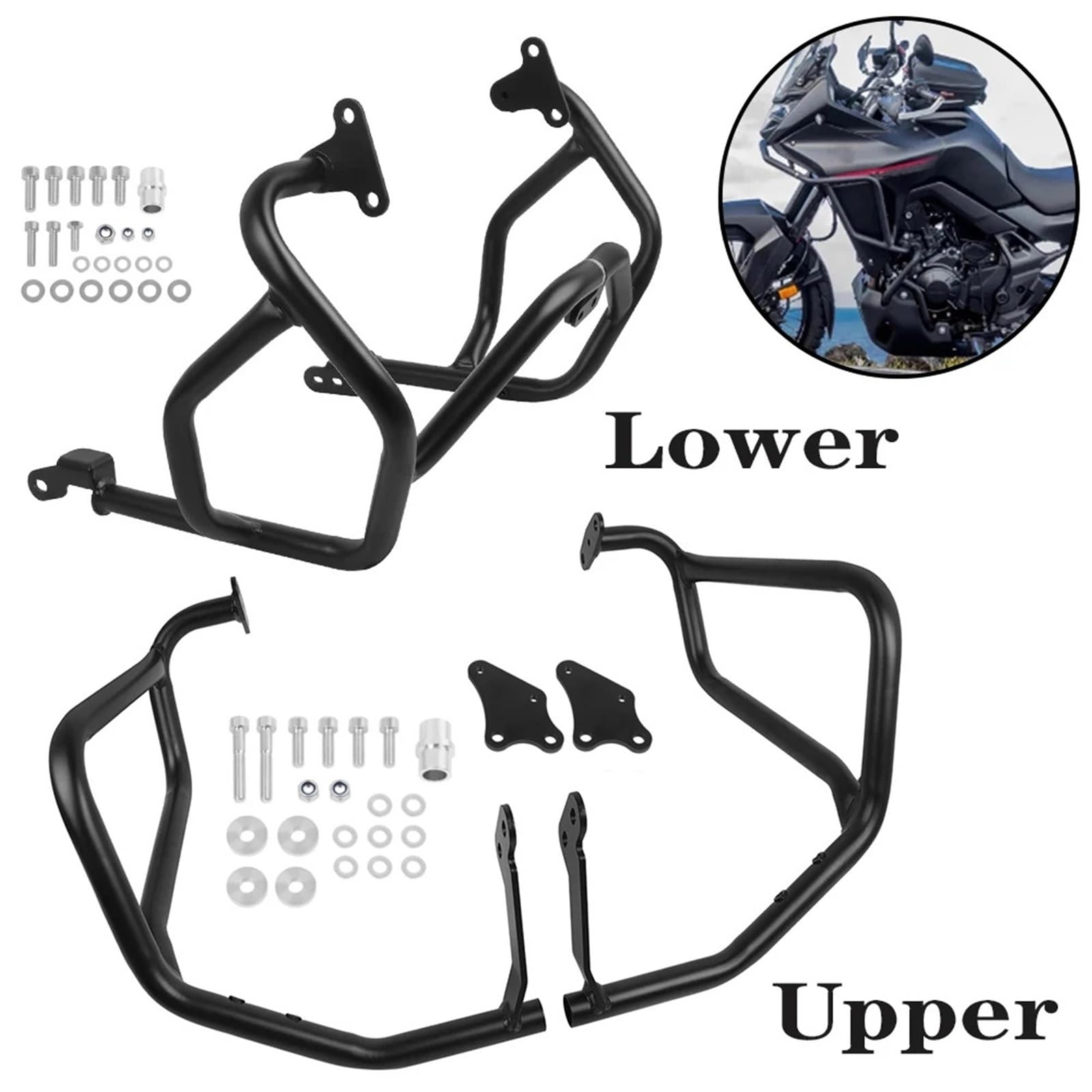 Ochraniacze na drążki zderzeniowe Pasuje do HONDA XL750TRANSALP 750 2023-2024, osłona zbiornika silnika, kratka ochronna na autostradę Gmoli Motocyklowych(Upper)