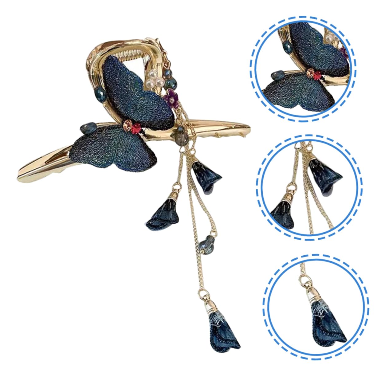 Healeved 5piezas Pinza Para Cabello Diseño De y Flecos Clip De Mandíbula Metálico Para Mujer Accesorio Elegante y Duradero Para Peinados Diarios
