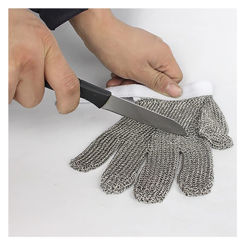 Guantes Resistentes a Cortes Guantes de Anillo de Acero Guantes Antideslizantes, maniobras de protección de la protección contra el Trabajo de la ostra, for Las Manos a la Izquierda y la Derecha