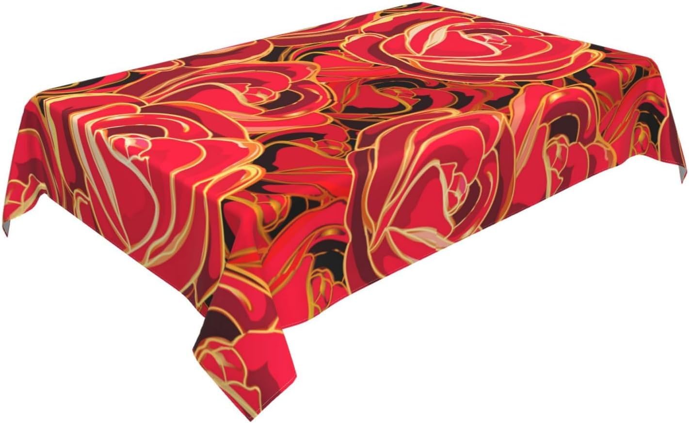 Tovaglia Antimacchia 300x140 cm Rettangolare Rosa Rossa Tovaglie Impermeabile 3 Metri Copritavolo Poliestere Protezione Tavolo Matrimonio Romantico, per Feste (12-14 Posti) a-2868