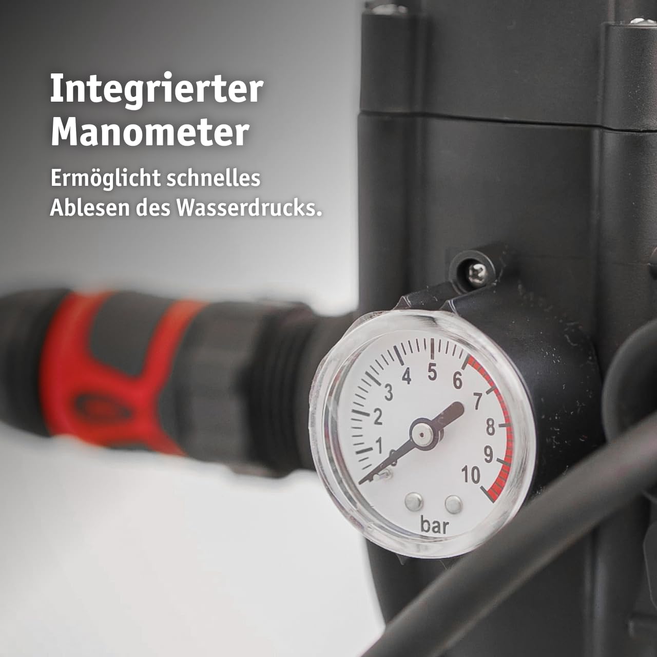 WALTER Hauswasserautomat 1100 W Wasserpumpe, 4500 Liter pro Stunde | Trockenlaufschutz, Hauswasserwerk zur Wasserversorgung aus Brunnen, Zisternen und Regentonnen, maximale Förderhöhe von 45m