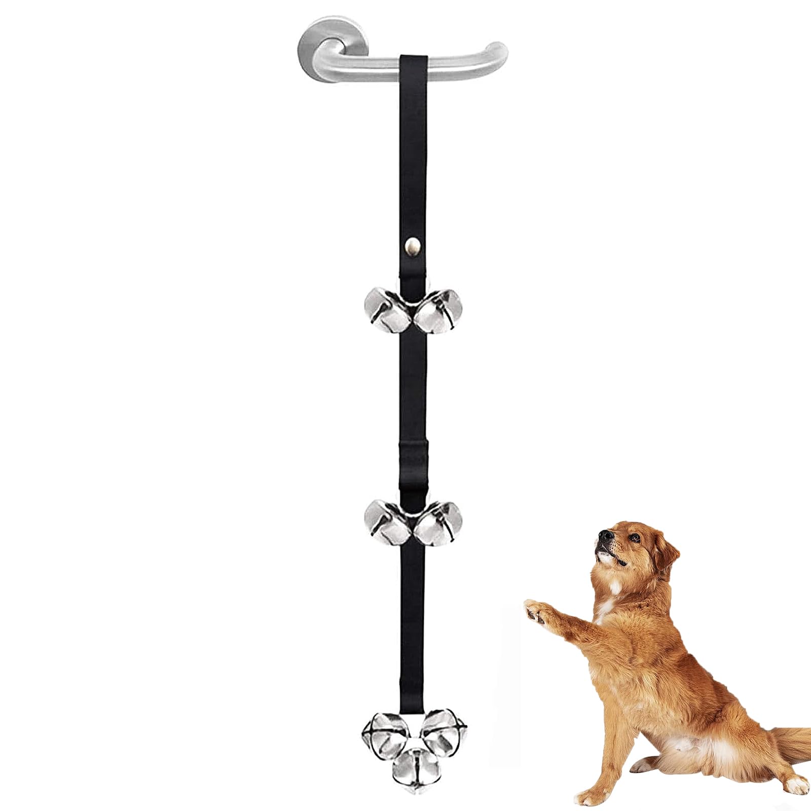 shweehon Dog Bells Toilet Training, Dog Doorbell, Dog Training Bells for Door, Potty Doorbells for Dog Training Iron Bells, for Small, Medium & Large, Length Adjustable(Black)