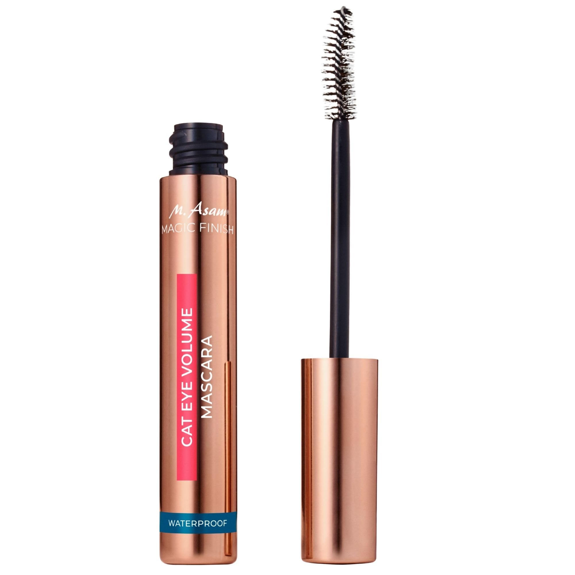 M.ASAM Magic Finish Cat Eye Volume Mascara Wasserfeste, tiefschwarze Mascara für Wimpern mit verführerischem Volumen