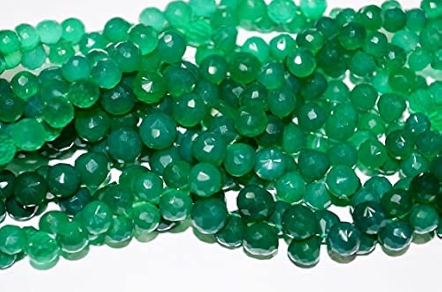 Green Onyx Onion Faceted perles facettées de 5 à 8 mm pour réparer vos bijoux