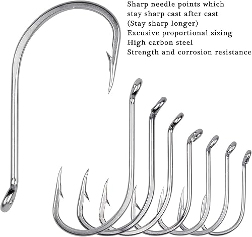 Miniatura 6 de Ganchos de pesca con pico de pulpo, ganchos de pesca circulares de agua salada, ganchos de pesca forjados de acero inoxidable, ganchos de pesca de