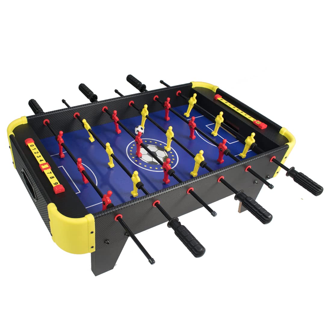 Wembley Foosball Football Table Soccer Game Board for Adults Kids Boys and Girls Indoor Sport with Medium Stand 6 Rows with 6 Handles,18 Players, 2 Ball - Wooden