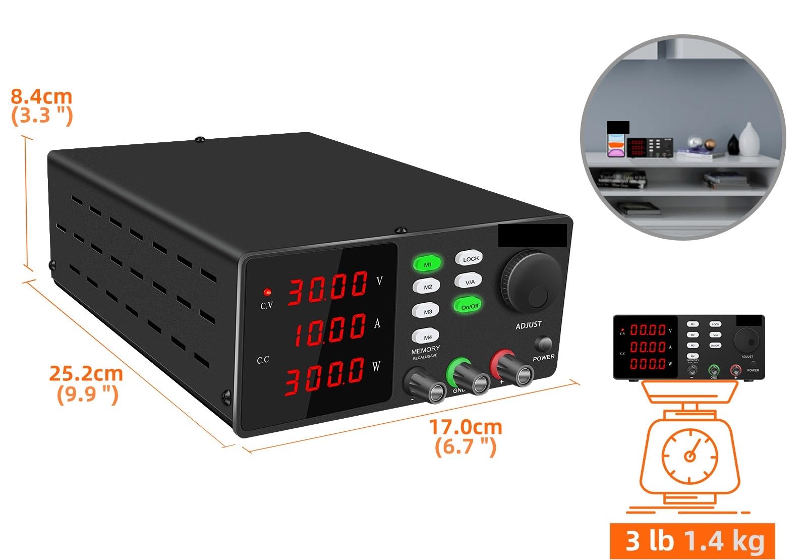 SPPS-S305 Alimentatore programmabile RS-232 DC regolabile Banco da lavoro for manutenzione laboratorio Software for PC Regolazione dell'encoder