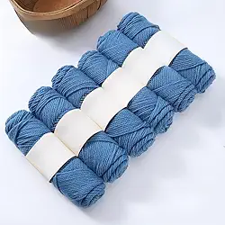 Bolas de fio de lã de mistura média - fio de tricô macio à mão para cachecóis, suéteres e projetos de malha, durável e quente (azul)