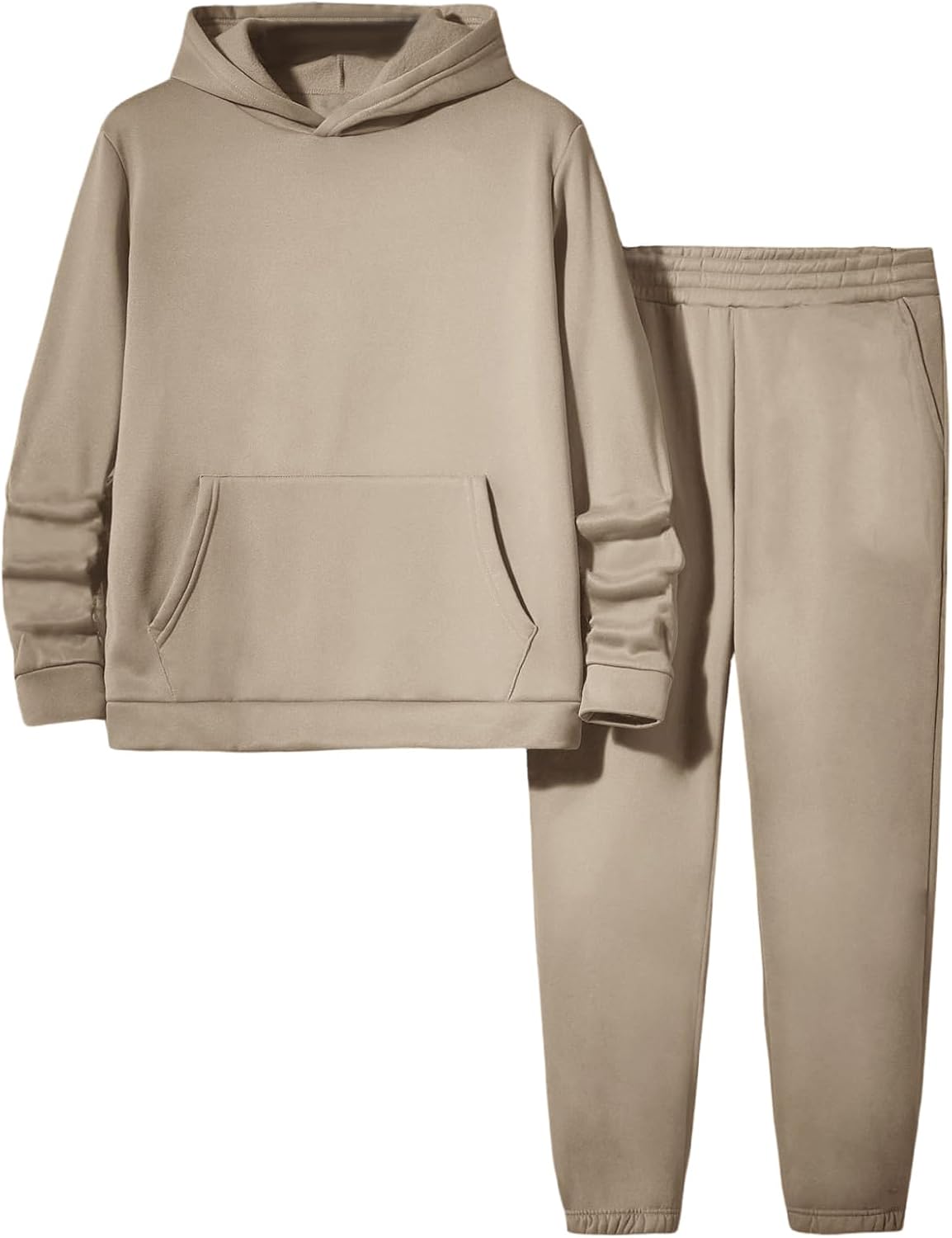 Men’s Jogging Suit 2 Piece Set Long Sleeve Hoodies and Solid Jogger Pants Sweatsuits