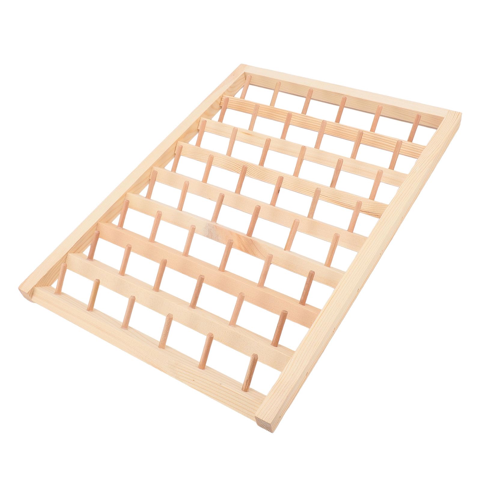 Portafilo da 48 bobine montato a parete, organizer porta filo per cucire in legno, display per filo da ricamo fai da te con ganci in acciaio inossidabile, per cucito domestico e