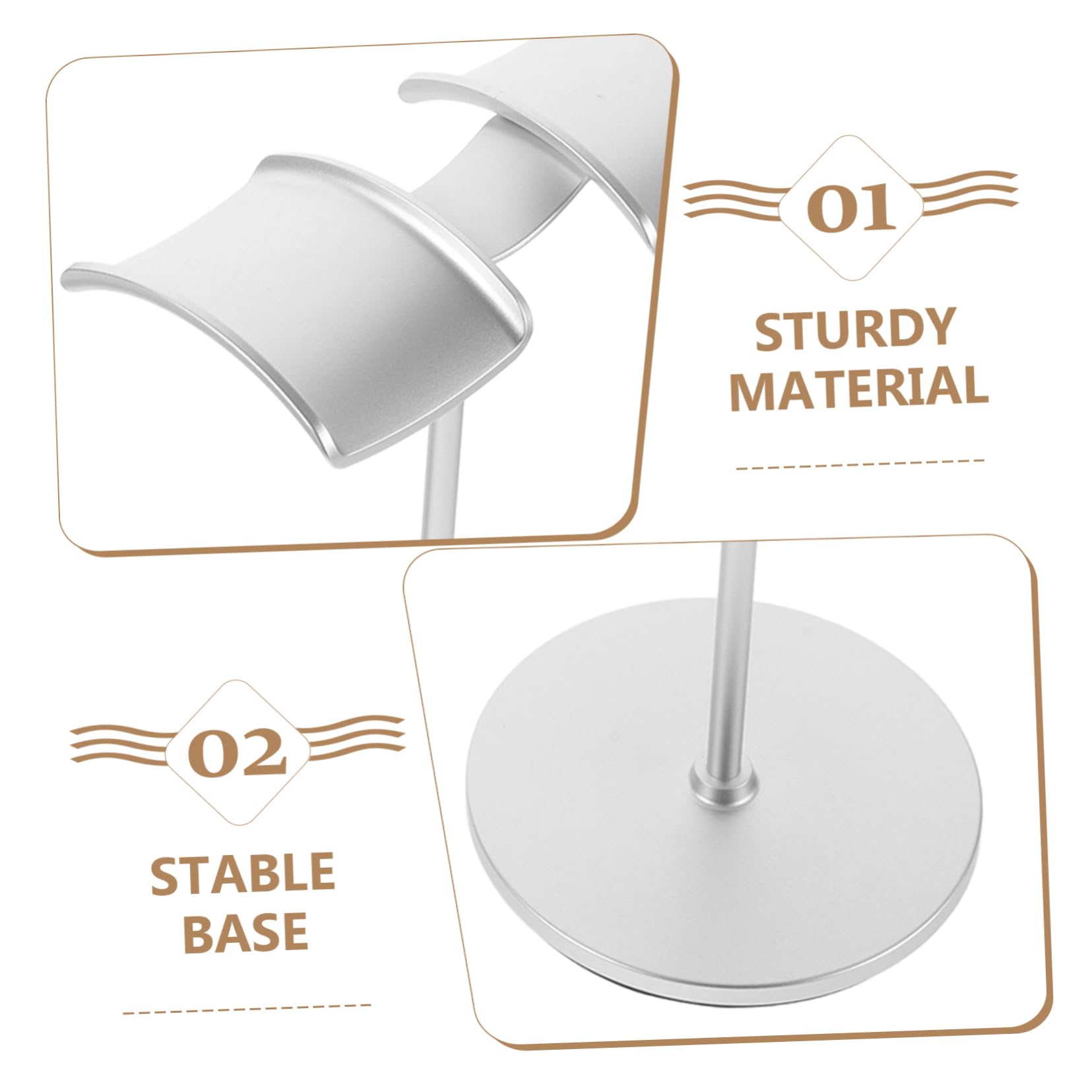 SHINEOFI 2piezas Soporte De Exhibición Para Auriculares De Escritorio Soporte Para Auriculares Estable Material De Aluminio Color Negro Para Estudio o Sala