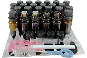 Bioll Essential Oil Bottles 15ml, Refillable Glass Vial With Orifice Reducer Dropper And Cap